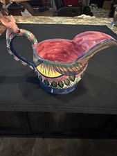 Vintage Ardmore Ceramcs Studio Hand-Made and Painted Deer Handled Pitcher picture