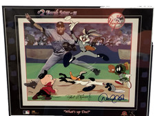 Warner  Bros Derek Jeter Signed Cel Bugs Daffy Looney Tunes N Y Yankees Limited picture