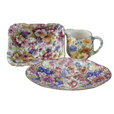 1950's Royal Winton/James Kent English Chintz Lot of 3 Pcs picture