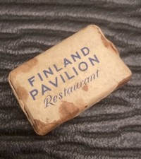 1939 New York Worlds Fair Finland Pavilion Restaurant Sugar Cube Vintage NY picture