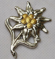 WWII German Officer Edelweiss Mountain Metal Cap Badge Insignia-GM005 picture