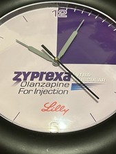 VTG Zyprexa Olanzapine IM Injection Working Wall Clock Lilly Pharma Drug Promo picture