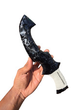 Handcrafted Obsidian Knife 11 Inch Black Stone Point Thread Wrapped Handle picture