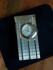 Vintage Swank Lighter Clock Silver Tone Swiss Made Clock Works Beautiful  picture
