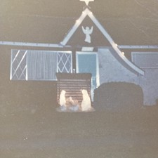 1960s Nighttime View Christmas Light Up Nativity Scene Jesus Angel Photo P18p29 picture