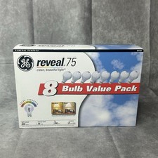 NOS 8 Pack GE Reveal 75 Watt A19 Light Bulbs 830 Lumens 90165 NOT LED picture