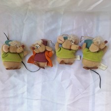 Vintage 1987 McDonald's Disney Cinderella 1 Jaq & 3 Gus Christmas Ornaments picture