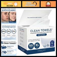 Clean Skin Club Clean Towels XL®, 100% USDA Biobased Face Towel, Disposable Face picture