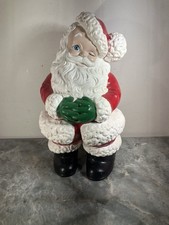 Vintage 70's XL Winking SANTA CLAUS Ceramic Atlantic Mold 20” Christmas Textured picture