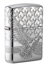 Zippo Patriotic Eagle Design High Polish Chrome Windproof Pocket Lighter, 49027 picture