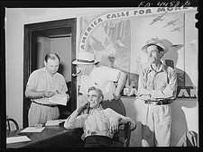 Photo:Florence Alabama 1940s TVA meeting men poster phone call to arms picture