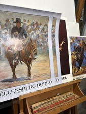 Lot 4 ELLENSBURG Washington Rodeo  Western Art Show Auction 1991 - 93 Poster WOW picture