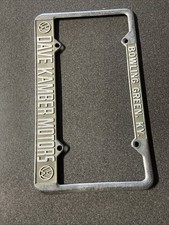 Vintage Dave Kamber Motors Bowling Green Volkswagen Dealers License Plate Frame picture