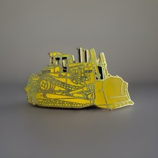 Vintage CAT D10 Bulldozer Enamel Pin Morton Jaycees Construction Equipment  picture