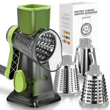 Rotary Cheese Grater, Hand Crank Shredder Slicer Green SP 3 IN 1 picture