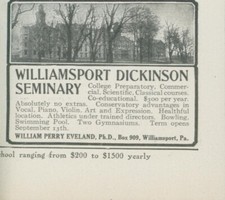 1910 Williamsport Dickinson Seminary PA William Perry Eveland Vtg Print Ad CO2 picture