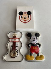 Disney Time Works Thumbs Up Mickey Mouse Wristwatch w/ Box & Tin Case picture