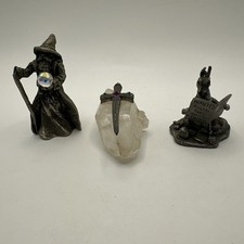 Vintage Gallo Pewter Wizard Sorcerer Dragon Sword Fantasy C1980s Mythical picture