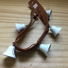 VTG Bevin Brothers Mfg. Co. Bird Bell Strip 5 Bells Cardinals Brown Leather 20