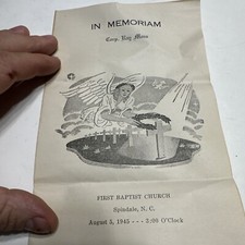 1945  U.S. 82 Airborne In Memoriam Killed in Germany  Original Services Program picture