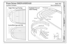 Gig Harbor Washington 1925 Purse Seiner SHENANDOAH Ship Sections Diagram picture