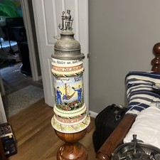 Vintage KAISER 483 C W Germany WW1 Kaiser Regimental Military Beer Stein picture