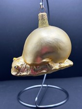 VTG Patricia Breen ESCARGOT Matte Gold Snail Christmas Ornament 1997 EUC 9712 picture
