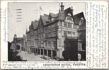 Grosvenor Hotel Chester England Tudor Revival Architecture Street View Postcard picture