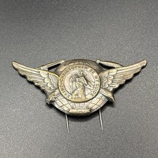 Vintage St Christopher Be My Guide Winged Car Visor Clip Religious Medal Metal picture