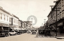 CA Santa Rosa California Street View Rexall Cars 1930s RPPC Photo Postcard COPY picture