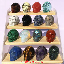 Top wholesale Natural skull quartz crystal skull carved reiki healing 2'' picture