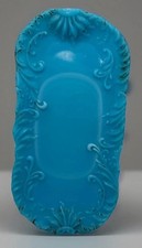 Antique Dithridge 1900’s Victorian Blue Milk Glass Trinket/ Jewelry Tray. “27” picture
