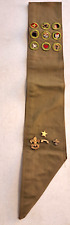 VTG BSA Boy Scouts Merit Badge Sash 1960's 9 Patches 4 Pins picture