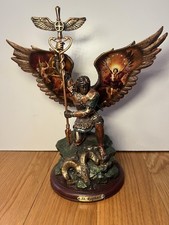 Bradford Exchange Raphael Merciful Healer Bronze Angel Figurine Religious Decor picture