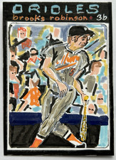 ACEO Sketch Trading Card 1/1 1971 Topps Brooks Robinson Orioles Hand-drawn Art picture