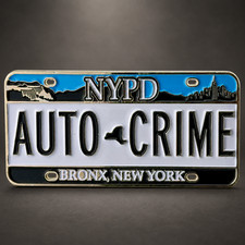 NYPD OCCB Auto Crime Bronx New York License Plate Challenge Coin Detective 580 picture