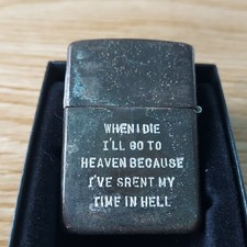 Vintage 1967-1968 ZIPPO Vietnam War Lighter Footprints Hue Engraved Brass RARE picture