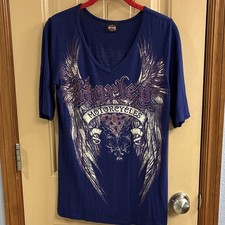 Harley-Davidson Shirt Large With Rhinestones Cheyenne, Wyoming picture