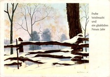 Glen Fowler, Tante Ulla, WINTERMORGEN, hand-painted, winter Postcard picture
