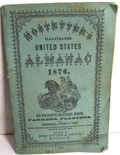 Vintage 1876 Hostetter’s Illustrated United States Almanac Paper Back *VERY GOOD picture