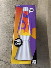 Lava The Original 27-inch Silver Base Grande Lamp Yellow Wax in Purple Broken picture