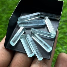 50 Ct Natural Nigerian Green Beryl Pencil Rough Lot  Aquamarine Crystal Specimen picture