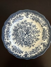 J & G Meakin Avondale Blue Scalloped Floral 10.38”Dinner Plate Made In England picture