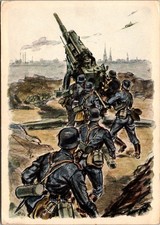 Mint Germany WW2 PPC Postcard German Army Heavy Anti Aircraft firing Position picture