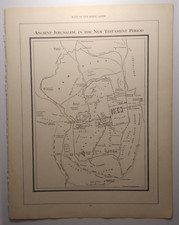 1937 Antique ANCIENT JERUSALEM in the NEW TESTAMENT Atlas Map - Rand McNally picture