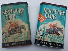 2 Empty Vintage Ketucky Club Vertical Pocket Tin Tobacco Stash Box Grandpa picture
