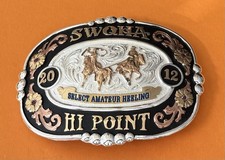 Vintage 2012 SWQHA Amateur Heeling HI POINT Vaquero NOS NIB Trophy Belt Buckle picture