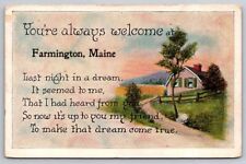 eStampsNet - You're Always Welcome at Farmington Maine ME 1924 Postcard  picture