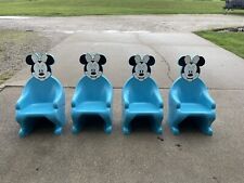 Set/4 Vintage 1970s Syroco Minnie Mouse Chair Childs Blue Plastic Seat Retro picture