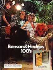 Vintage 1976 Benson & Hedges 100's Cigarettes Print Ad Movie Set picture